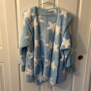 Never worn hooded Sherpa jacket